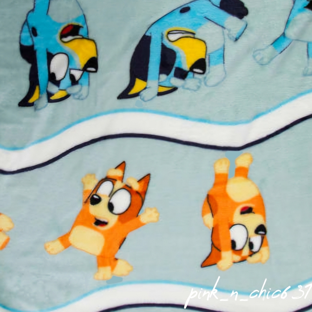 Bluey and Bingo Tumbling Somersaults Plush Travel Blanket